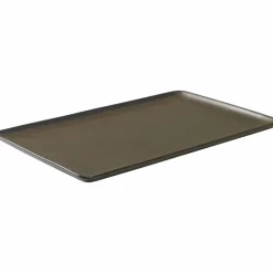 Rektangulär tallrik metallisk brun 31,5 cm.