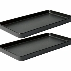 Rektangulär tallrik, 2-pack, 34 cm, titanium black