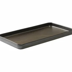 Rektangulärt fat metallisk brun 34x18 cm.