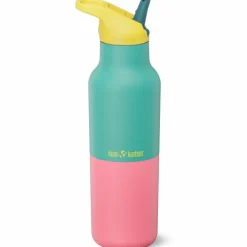 Rise Classic dricksflaska med sportkork 473 ml, Turquoise Kaleidoscope