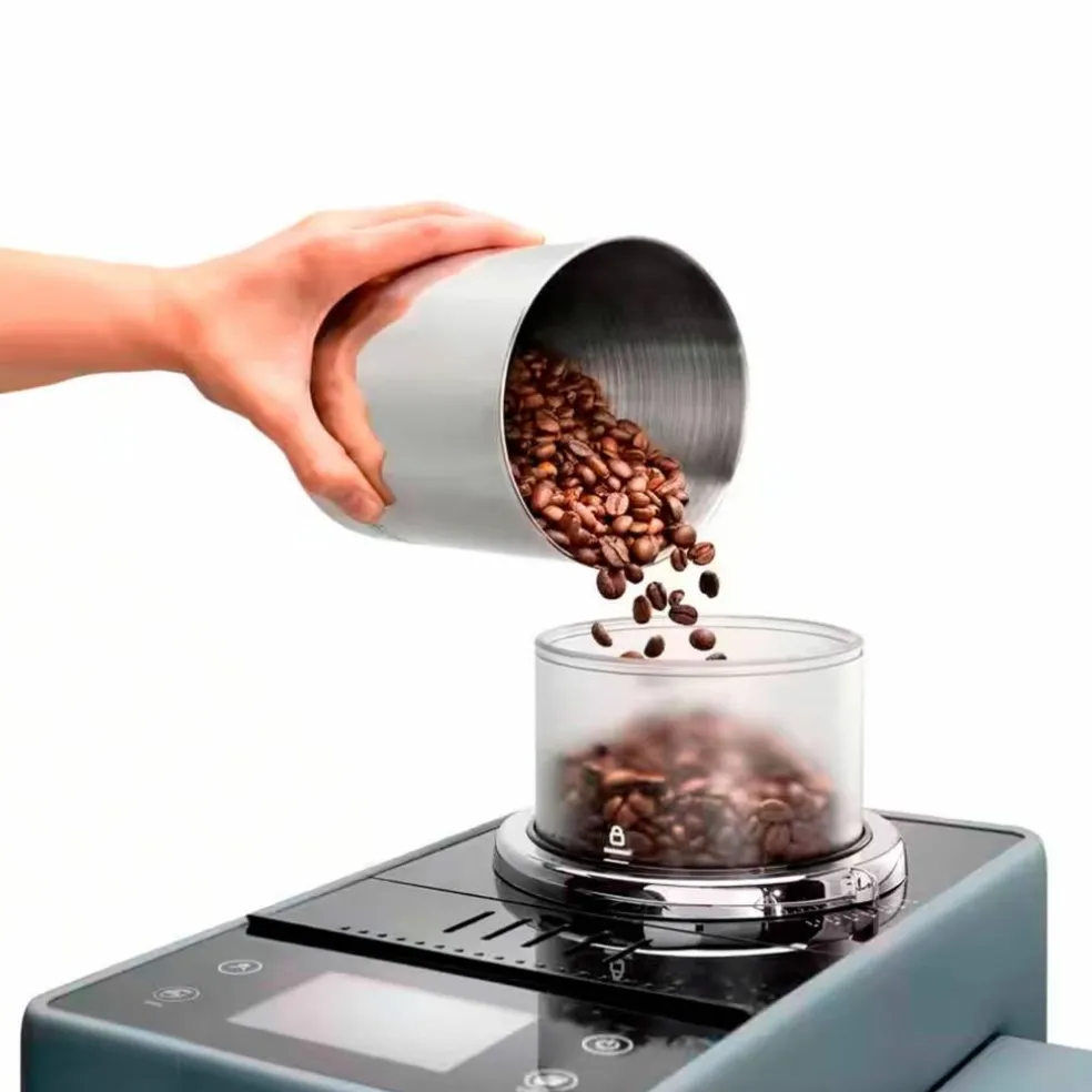 Rivelia Helautomatisk kaffemaskin, grå & 2 st kaffebönor DLSC600