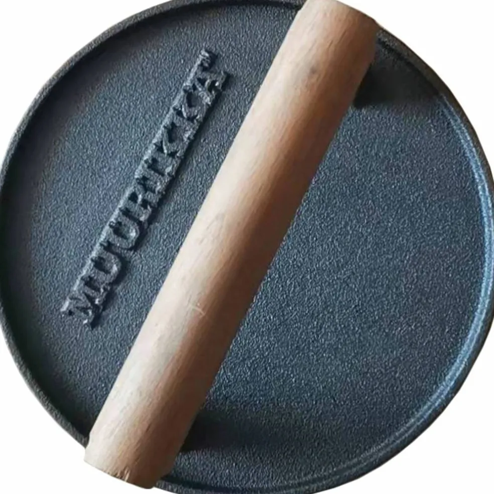 Rund grillpress, gjutjärn