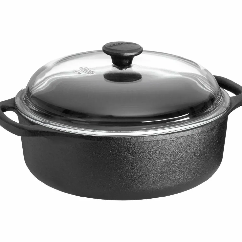 Rund Gryta 3 Liter Gjutjärn Glaslock
