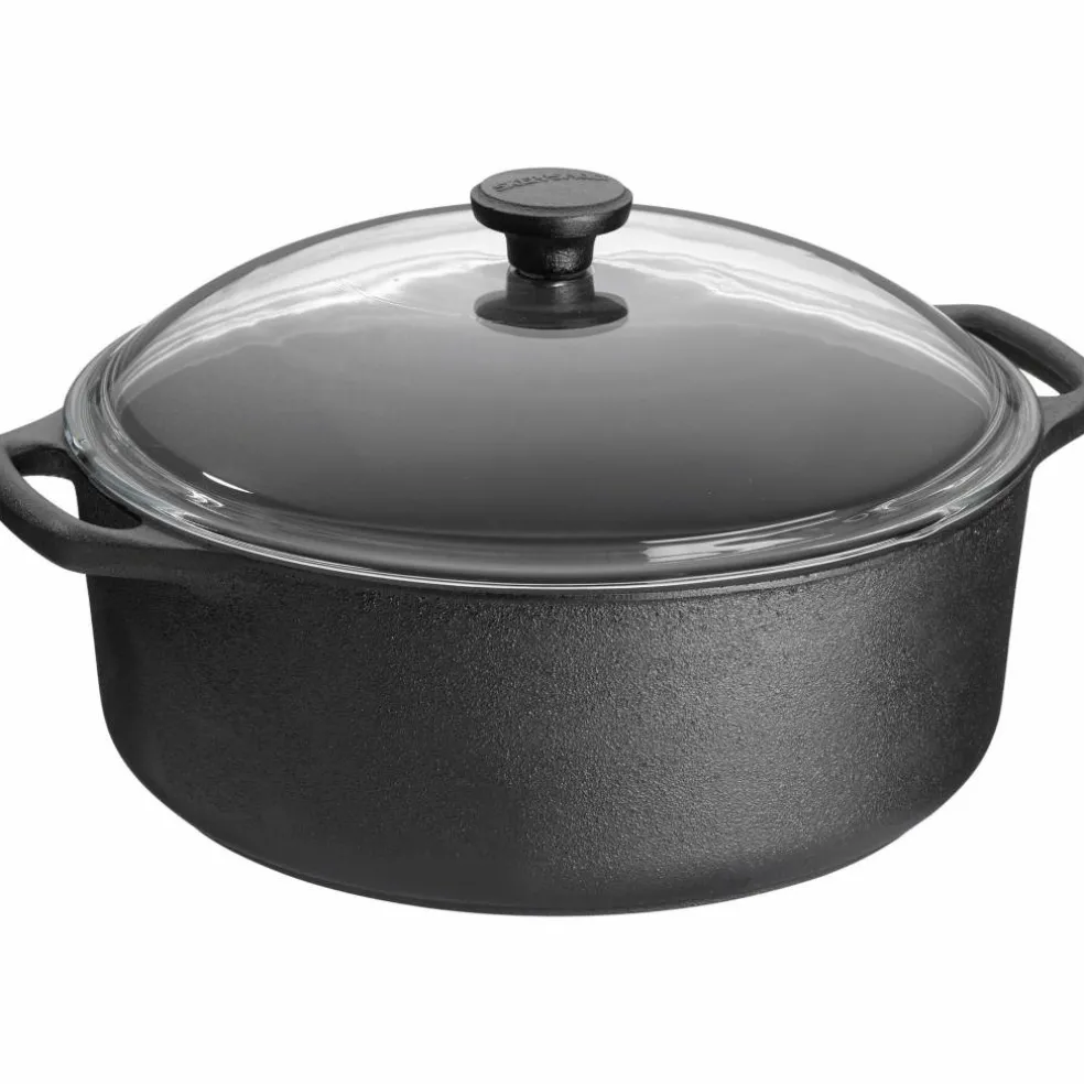 Rund Gryta 3 Liter Gjutjärn Glaslock