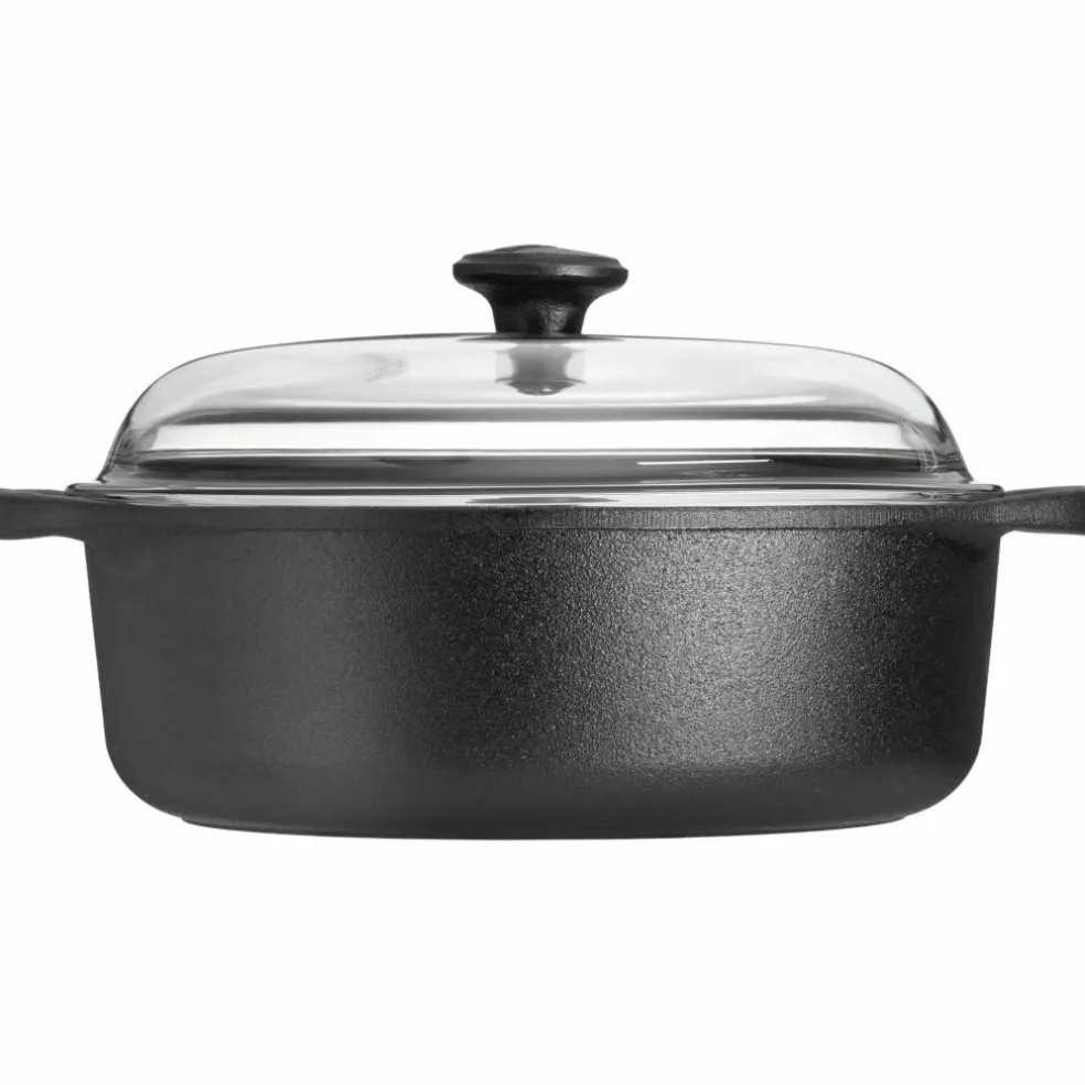 Rund Gryta 4 Liter Gjutjärn Glaslock