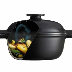 Rund gryta, mörkgrå