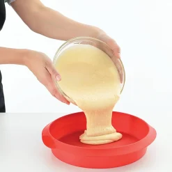 Rund kakform i silikon 24 cm, röd