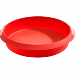 Rund kakform i silikon 26 cm, röd