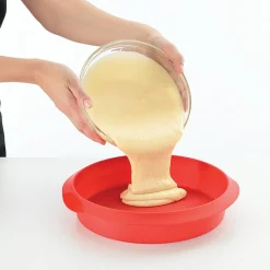 Rund kakform i silikon 26 cm, röd