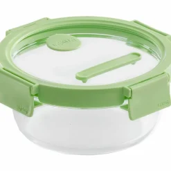 Rund matlåda 950 ml, glas/grön