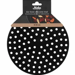 Rund silikonmatta till airfryer 20 cm, svart