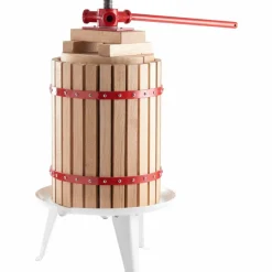 Saftpress 12 liter, röd/träfärgad