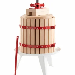 Saftpress 18 liter, röd/träfärgad