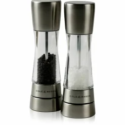 Salt och peppar set, 19 cm, stål/acryl