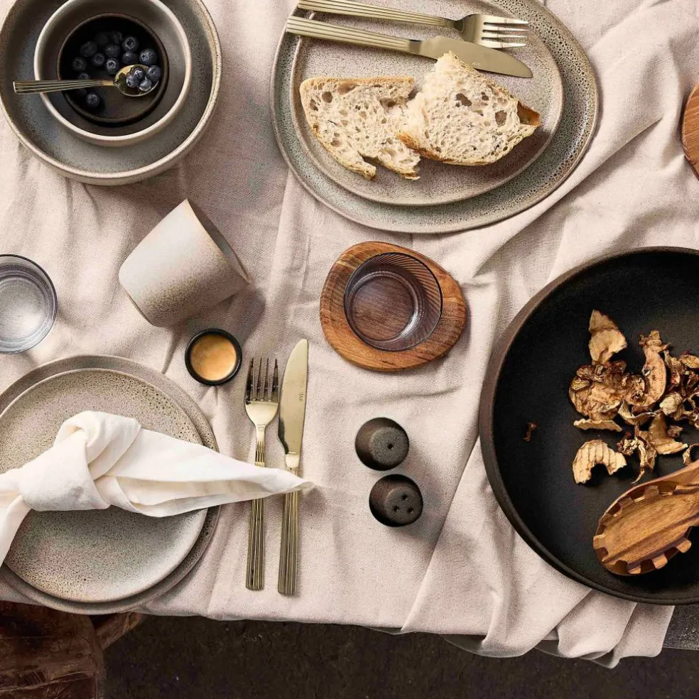 Salt/pepparset metallisk brun