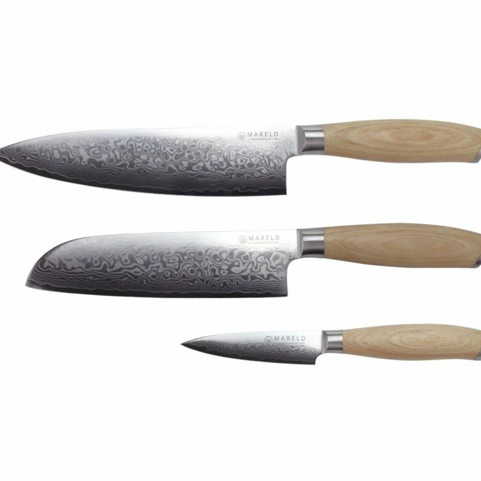 Santoku knivset, 3 knivar