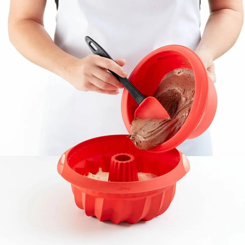 Savarin spiralform silikon 20 cm, röd