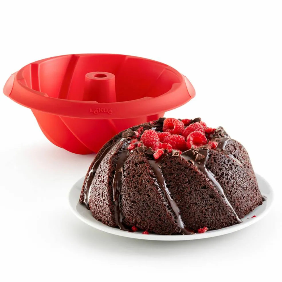 Savarin spiralform silikon 20 cm, röd