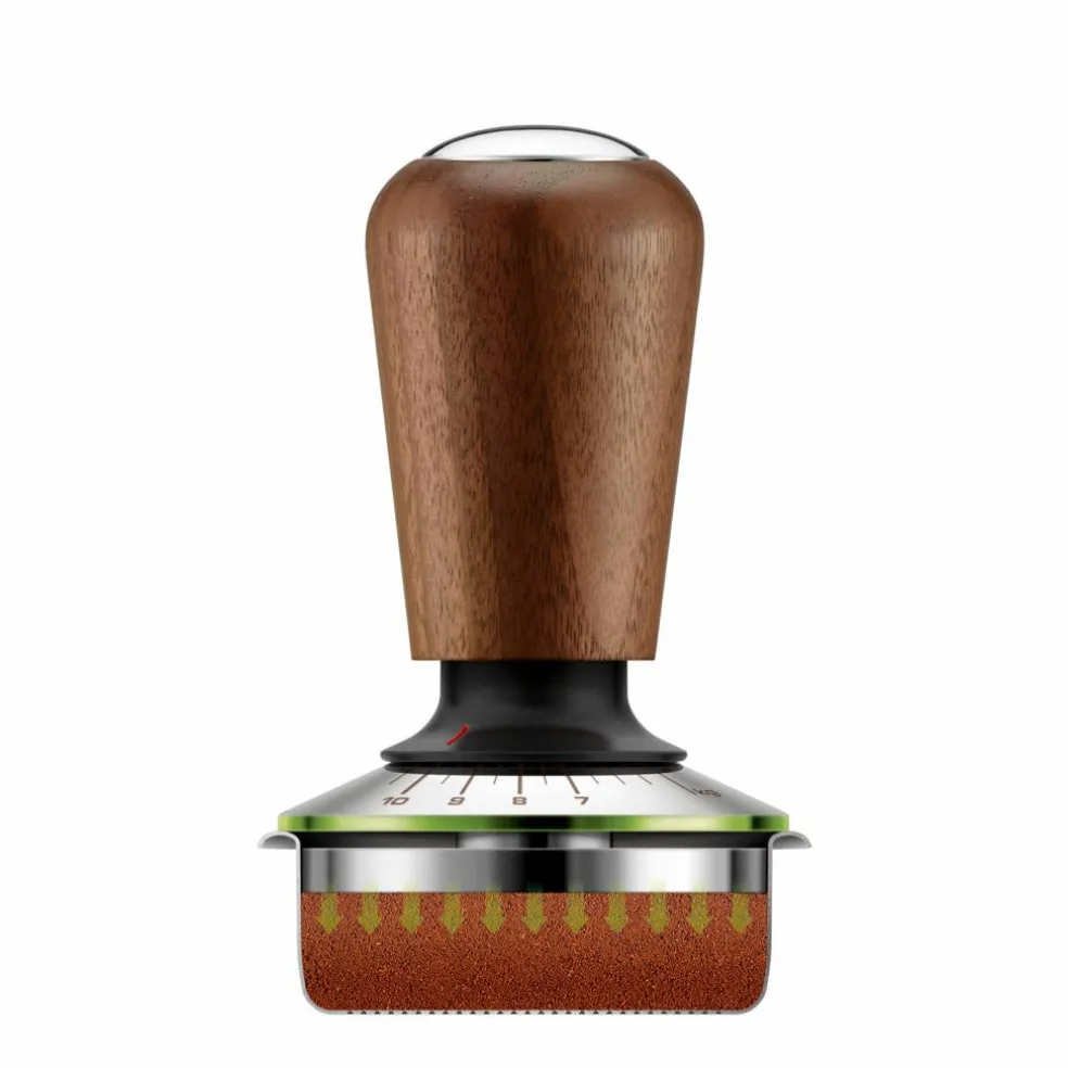 SEA302WLW tamper med tryckmätare 58 mm, valnöt