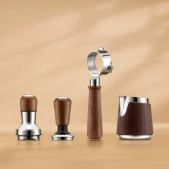 SEA202WLW tamper med tryckmätare 54 mm, valnöt