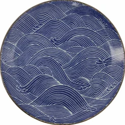 Seigaiha Blue tallrik 25 cm
