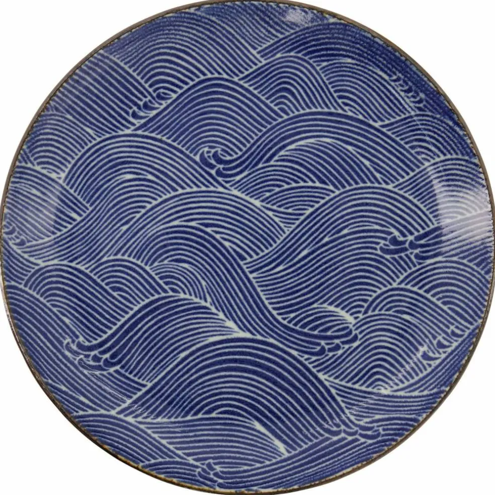 Seigaiha Blue tallrik 25 cm