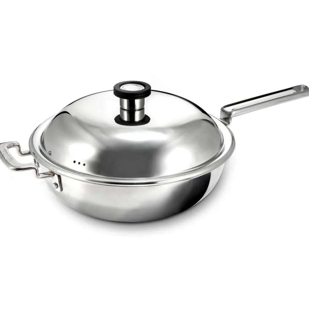316 Series wok med lock 22 cm, rostfritt stål