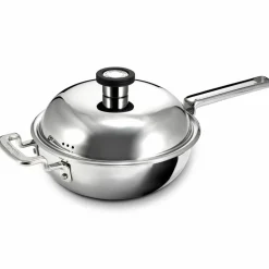 316 Series wok med lock 22 cm, rostfritt stål