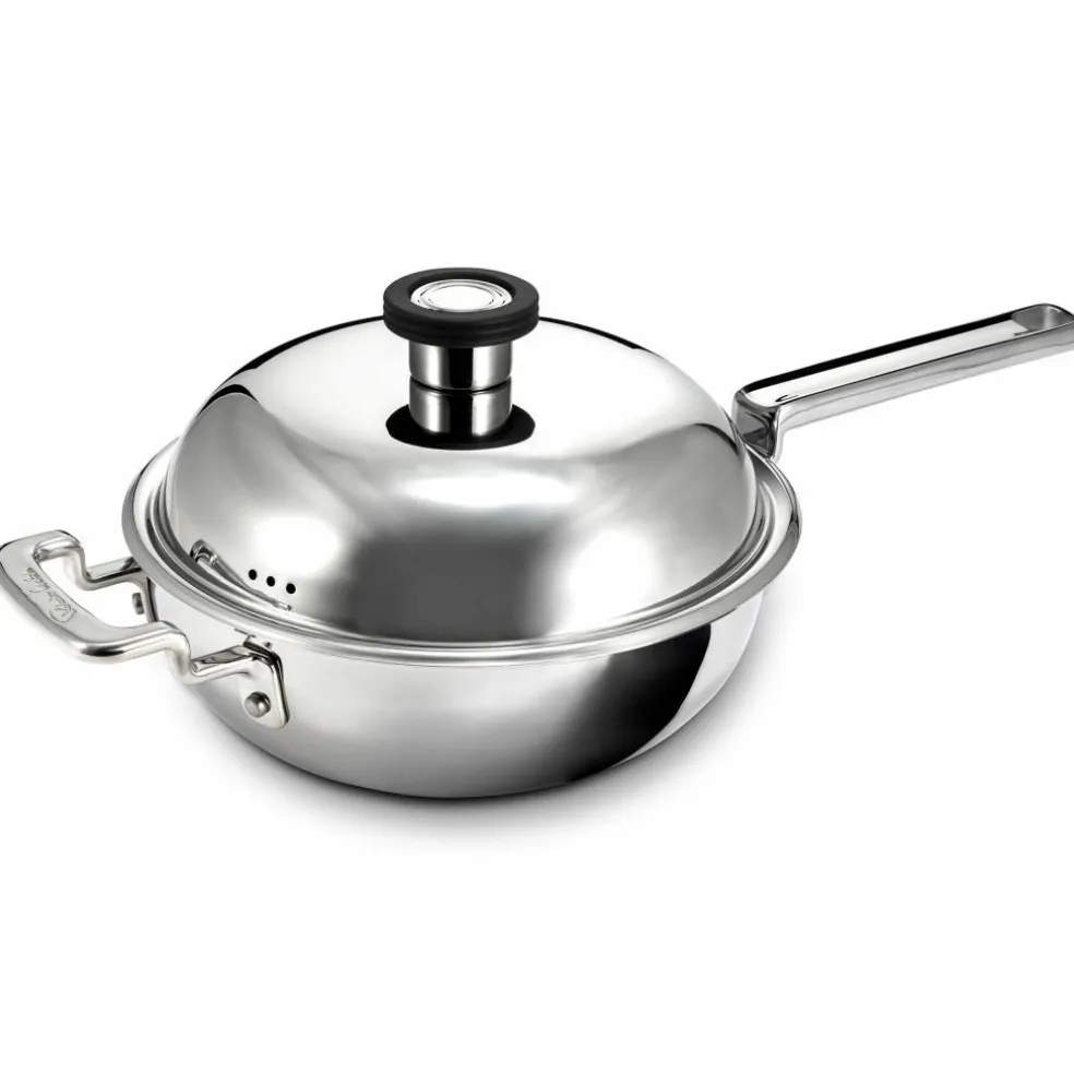 316 Series wok med lock 22 cm, rostfritt stål