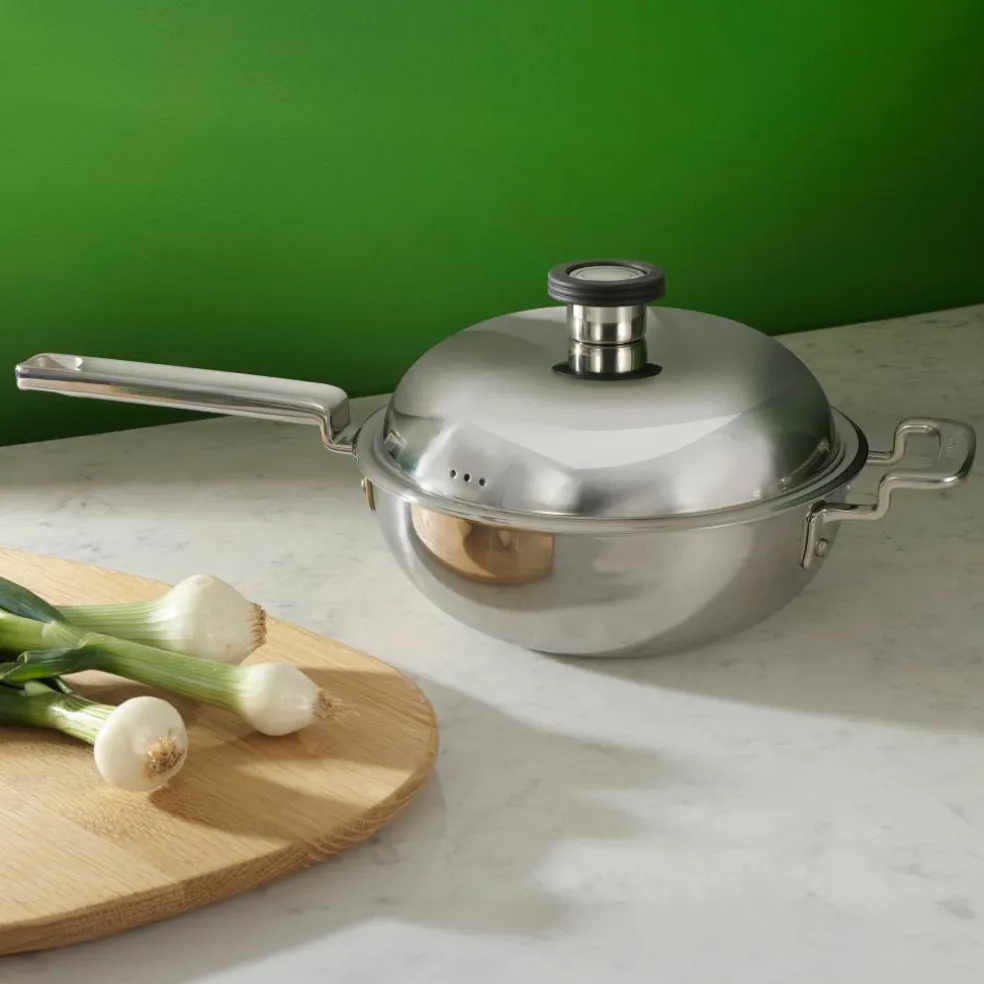 316 Series wok med lock 28 cm, rostfritt stål