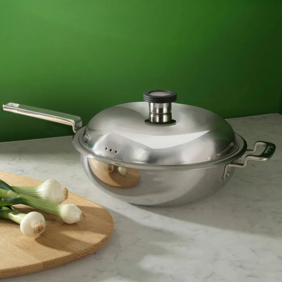 316 Series wok med lock 28 cm, rostfritt stål