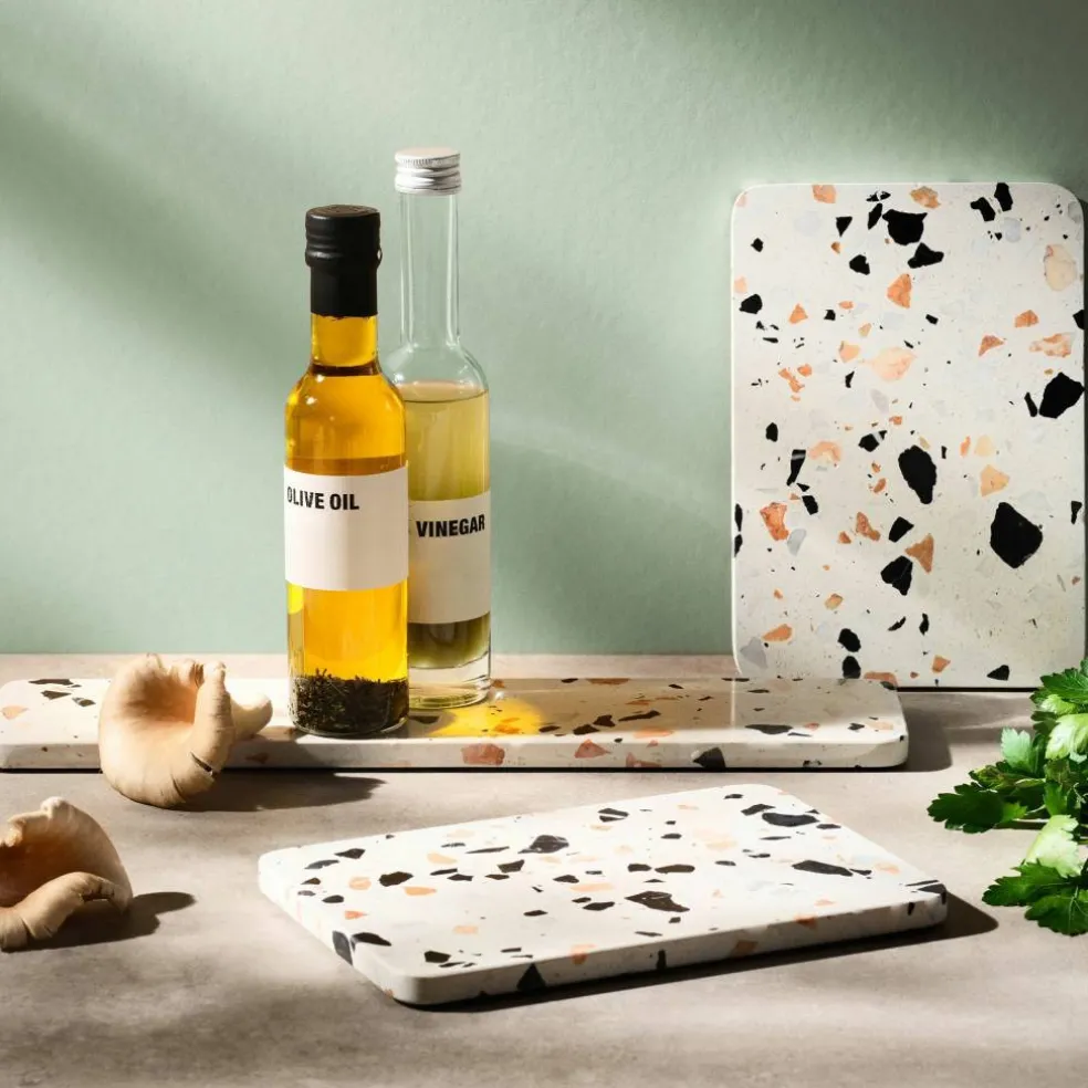 SERVE-IT serveringsfat 40 cm, vit terrazzo