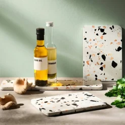 SERVE-IT serveringsfat 40 cm, vit terrazzo