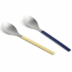 Serveringsbestick 2 delar, mörkblå/gul