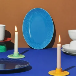 Serveringsfat, oval, blå