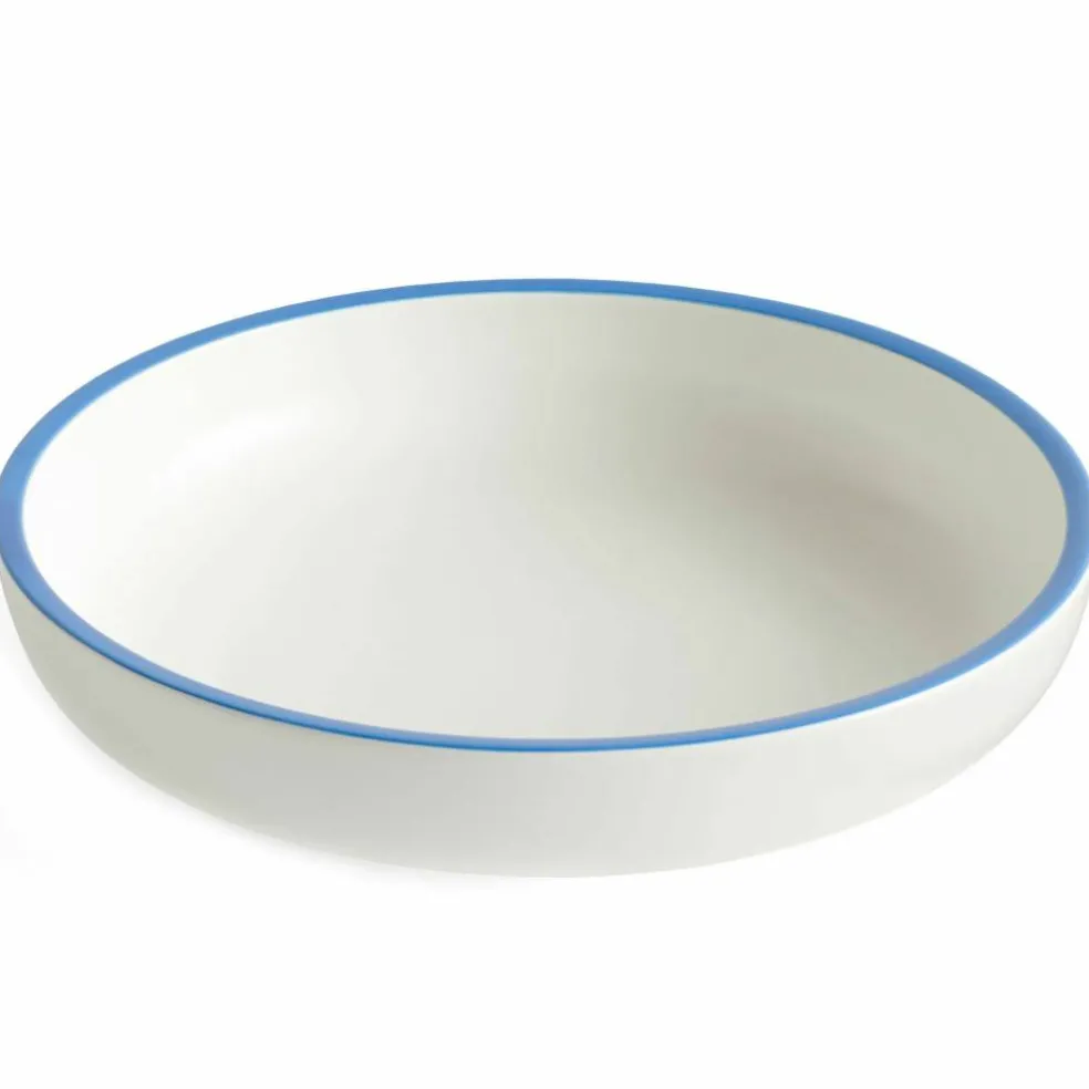 Serveringsskål, large, vit/blå