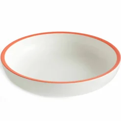 Serveringsskål, small, vit/röd