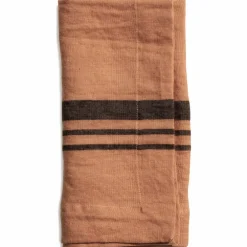 Servett LITTLEWOOD i linné, stripe, Dry Terracotta, 4-pack