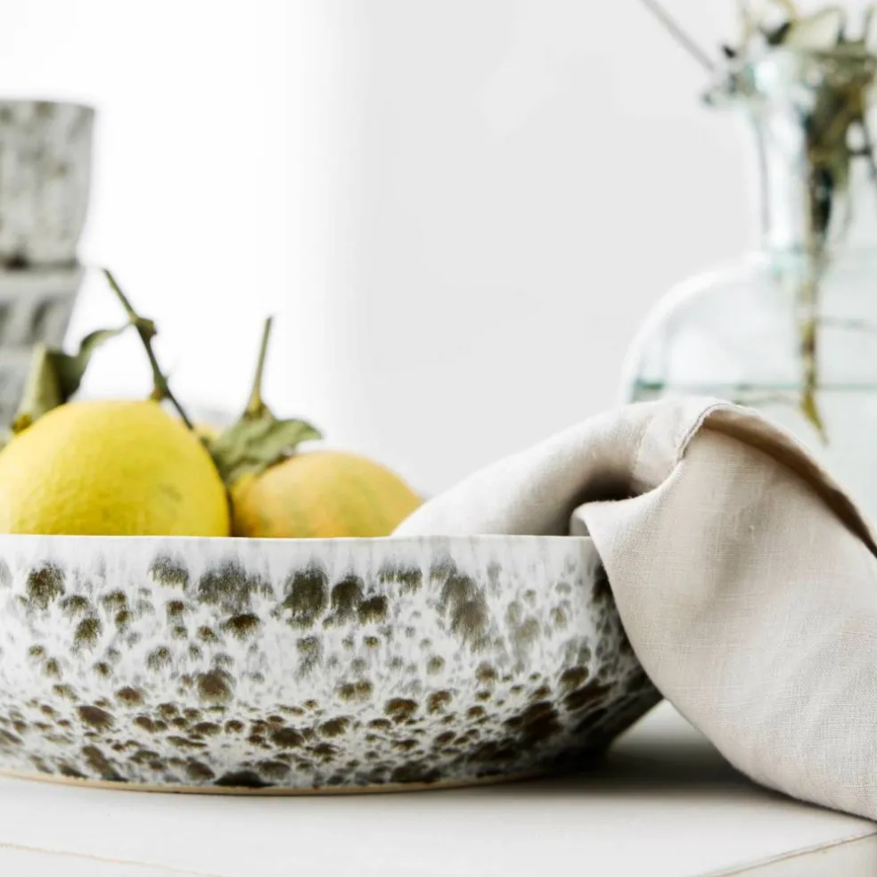 Servingsskål Ø22,5, green splatter