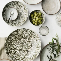 Servingsskål Ø22,5, green splatter