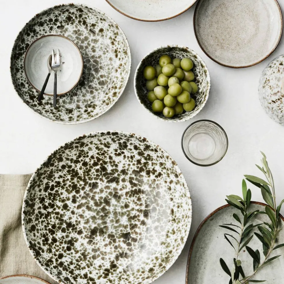 Servingsskål Ø22,5, green splatter