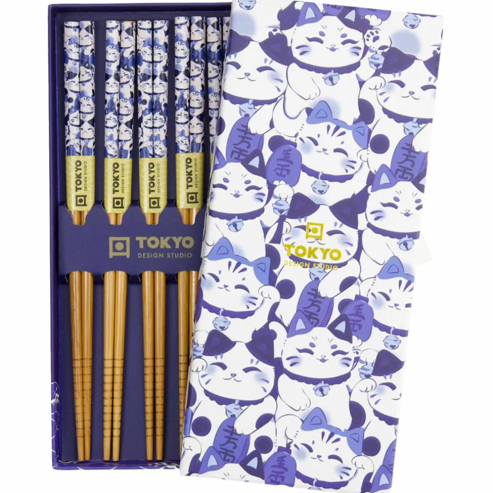 Set lucky cat ätpinnar, 5-pack
