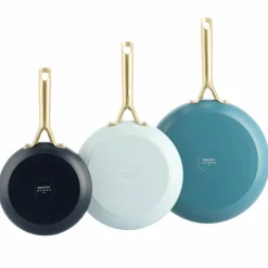 Shades stekpanneset 3 delar, taupe/pastel green/moroccan green
