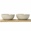 Shoku bambubricka med 3 skålar 32x10 cm, soft beige