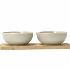 Shoku bambubricka med 2 skålar 28,5x13 cm, soft beige