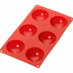 Silikonform 6 hål, röd