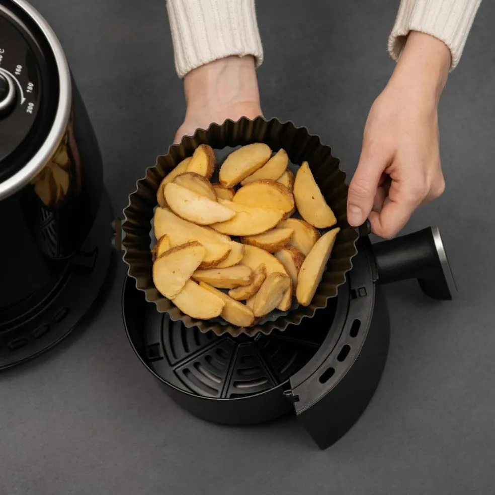 Silikonform till airfryer 18,5x14,5 cm, svart