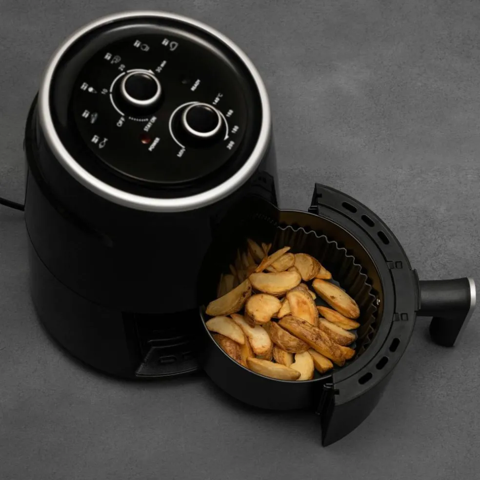 Silikonform till airfryer 18,5x14,5 cm, svart