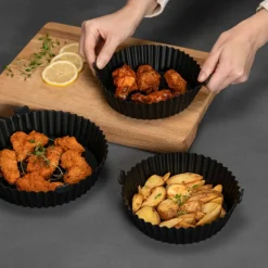 Silikonform till airfryer 21,5x17,5 cm, svart