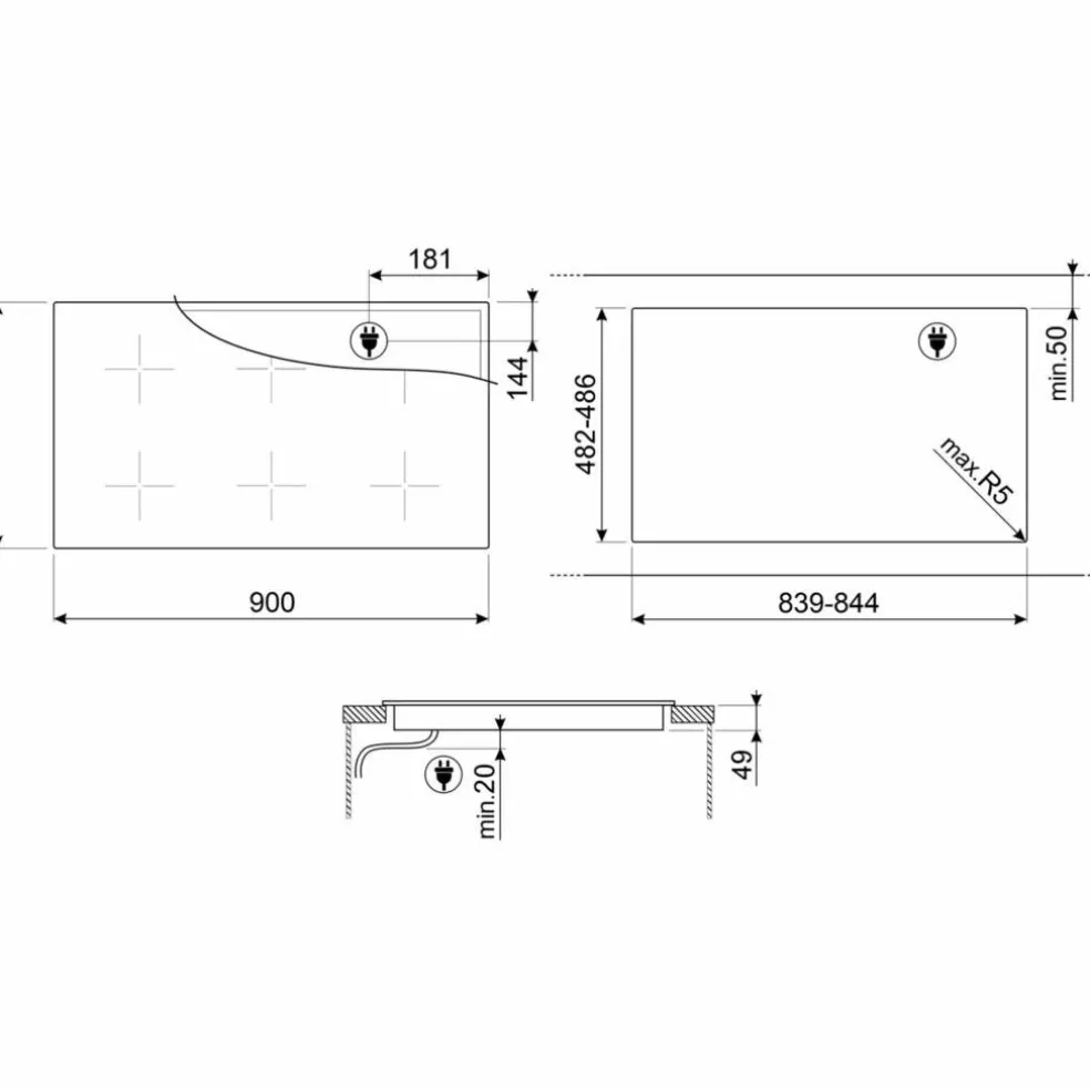 SI1M4954D Induktionshäll Classic Svart 90CM